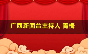 广西新闻台主持人 青梅